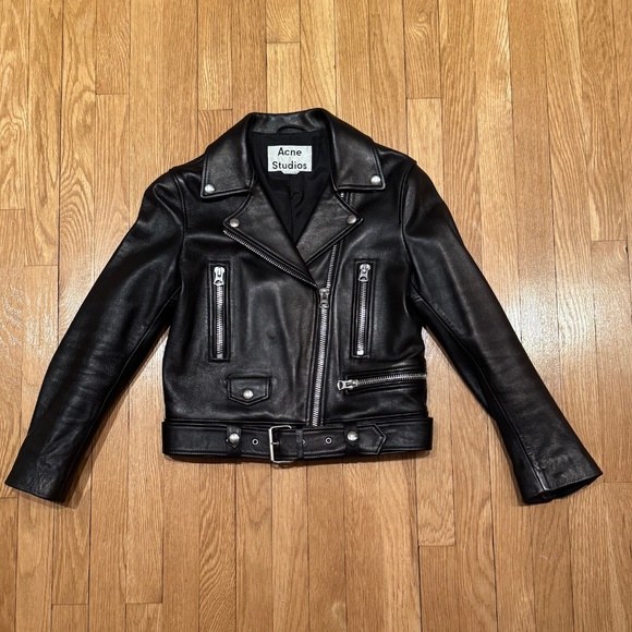 ACNE STUDIOS Belted Leather Biker Jacket - Picture 6 of 16